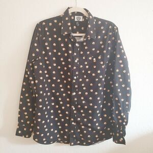 Vintage Warner Bros. Looney Tunes Porky Pig Men's Button Up Long Sleeve Shirt XS